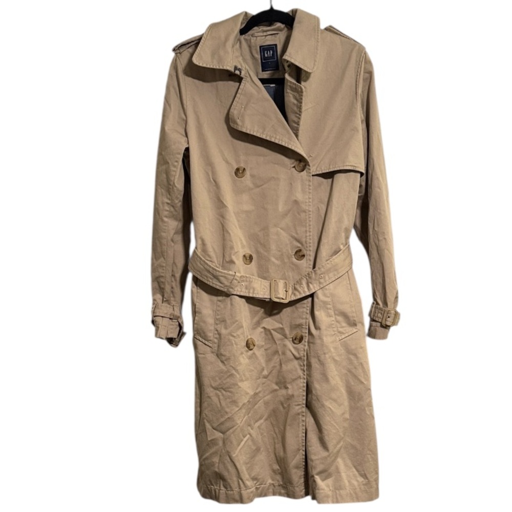 Gap Tan Double Breasted Belted Trench Coat